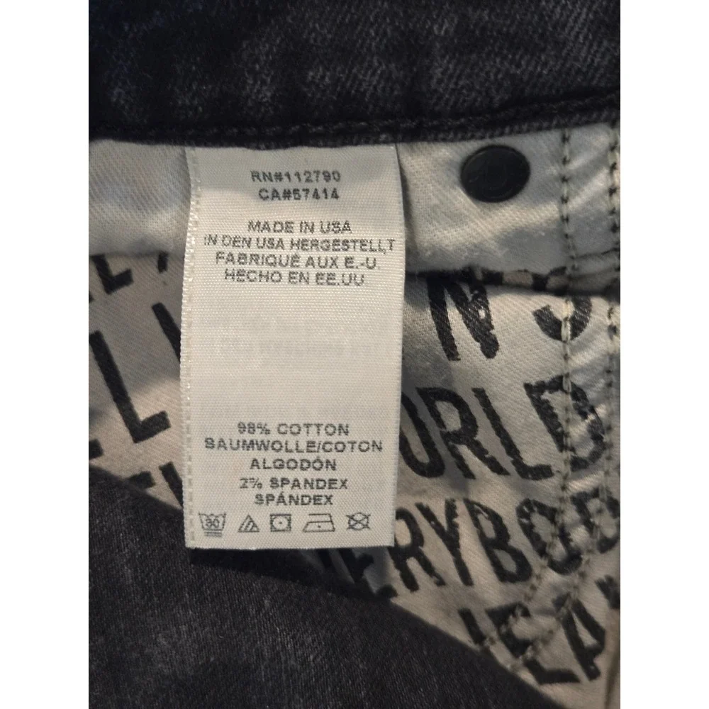 True Religion Jeans Mens 33 Black Ricky Relaxed Straight  Flap Pocket Streetwear